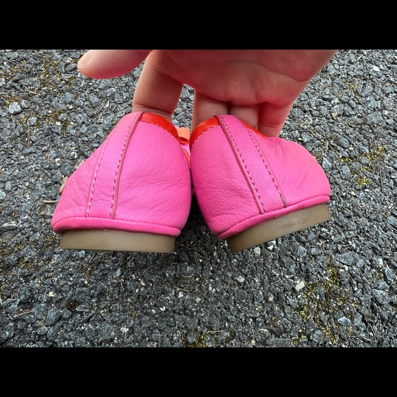 Tory Burch eddie bow women’s pink orange leather ballet flats w/ box size 7 - Picture 6 of 8